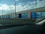 Am Morgen geöffnete, tagsüber geschlossene, Tore des Boeing-Werks in Everett.